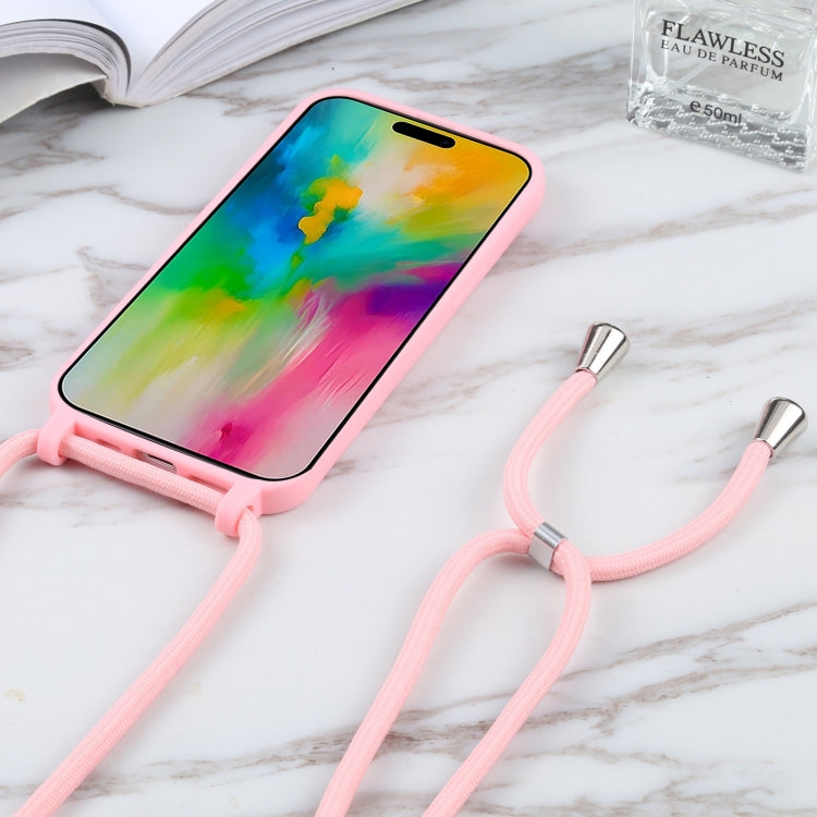 For iPhone 16 Plus Candy Colors TPU Protective Phone Case with Lanyard(Pink) - iPhone 16 Plus Cases by PMC Jewellery | Online Shopping South Africa | PMC Jewellery | Buy Now Pay Later Mobicred