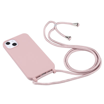 For iPhone 16 Candy Colors TPU Protective Phone Case with Lanyard(Rose Gold) - iPhone 16 Cases by PMC Jewellery | Online Shopping South Africa | PMC Jewellery | Buy Now Pay Later Mobicred