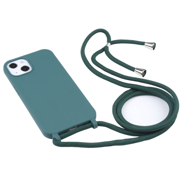 For iPhone 16 Candy Colors TPU Protective Phone Case with Lanyard(Dark Green) - iPhone 16 Cases by PMC Jewellery | Online Shopping South Africa | PMC Jewellery | Buy Now Pay Later Mobicred