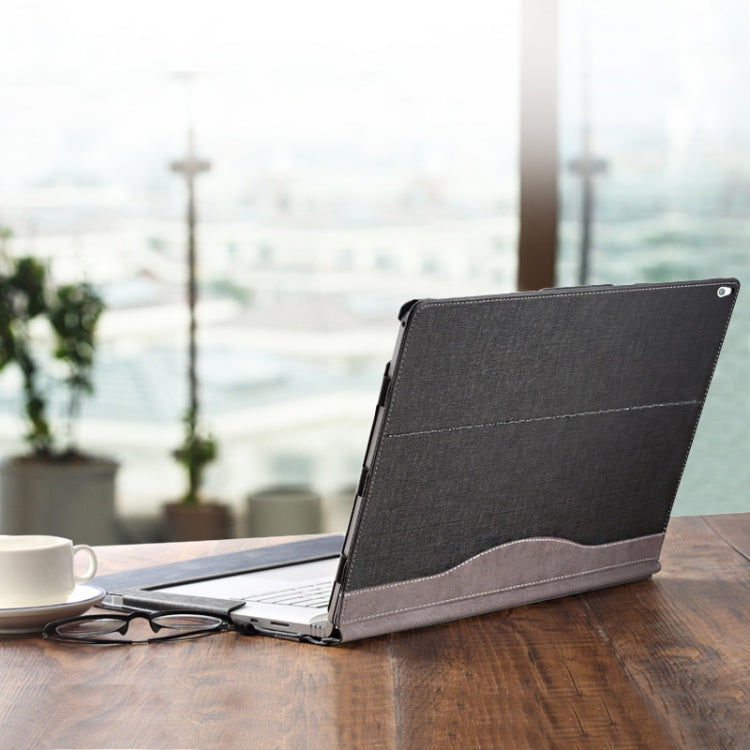 For Microsoft Surface Book 3 / 2 15 inch PU Leather Laptop Protective Case with Screen Stand(Black) - 15 inch by PMC Jewellery | Online Shopping South Africa | PMC Jewellery | Buy Now Pay Later Mobicred