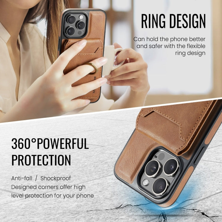 For iPhone 15 Pro Max DG.MING K1 MagSafe Detachable Wallet RFID Back Cover Phone Case(Brown) - iPhone 15 Pro Max Cases by DG.MING | Online Shopping South Africa | PMC Jewellery | Buy Now Pay Later Mobicred