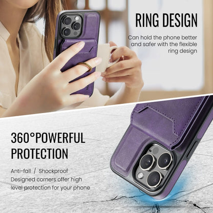 For iPhone 15 Pro DG.MING K1 MagSafe Detachable Wallet RFID Back Cover Phone Case(Purple) - iPhone 15 Pro Cases by DG.MING | Online Shopping South Africa | PMC Jewellery | Buy Now Pay Later Mobicred