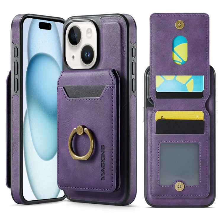 For iPhone 15 Plus DG.MING K1 MagSafe Detachable Wallet RFID Back Cover Phone Case(Purple) - iPhone 15 Plus Cases by DG.MING | Online Shopping South Africa | PMC Jewellery | Buy Now Pay Later Mobicred