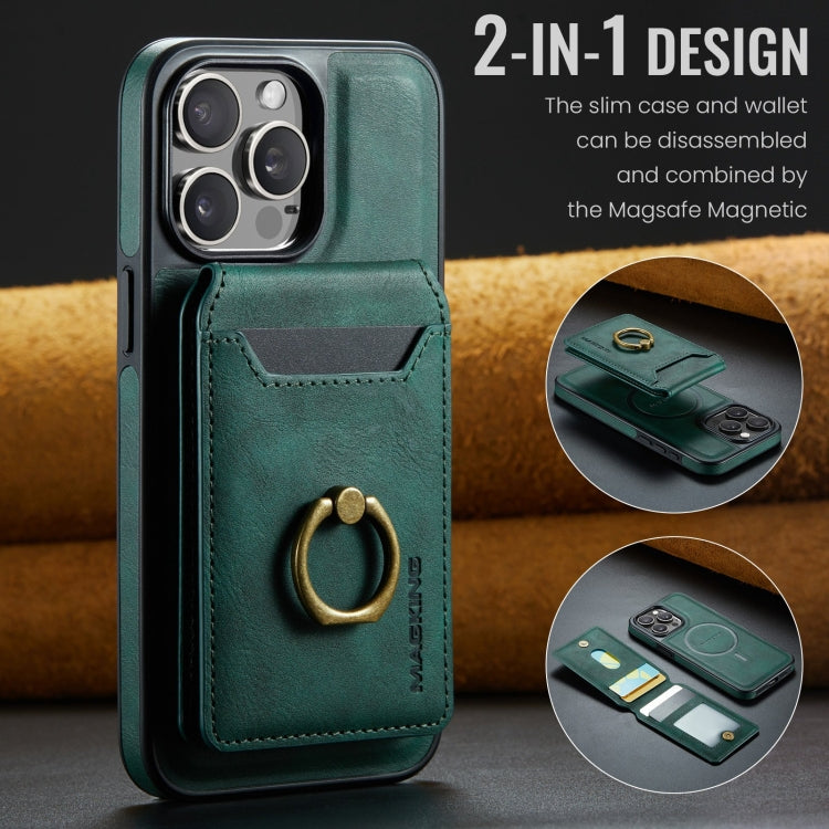 For iPhone 15 Plus DG.MING K1 MagSafe Detachable Wallet RFID Back Cover Phone Case(Green) - iPhone 15 Plus Cases by DG.MING | Online Shopping South Africa | PMC Jewellery | Buy Now Pay Later Mobicred