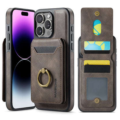 For iPhone 14 Pro DG.MING K1 MagSafe Detachable Wallet RFID Back Cover Phone Case(Coffee) - iPhone 14 Pro Cases by DG.MING | Online Shopping South Africa | PMC Jewellery | Buy Now Pay Later Mobicred