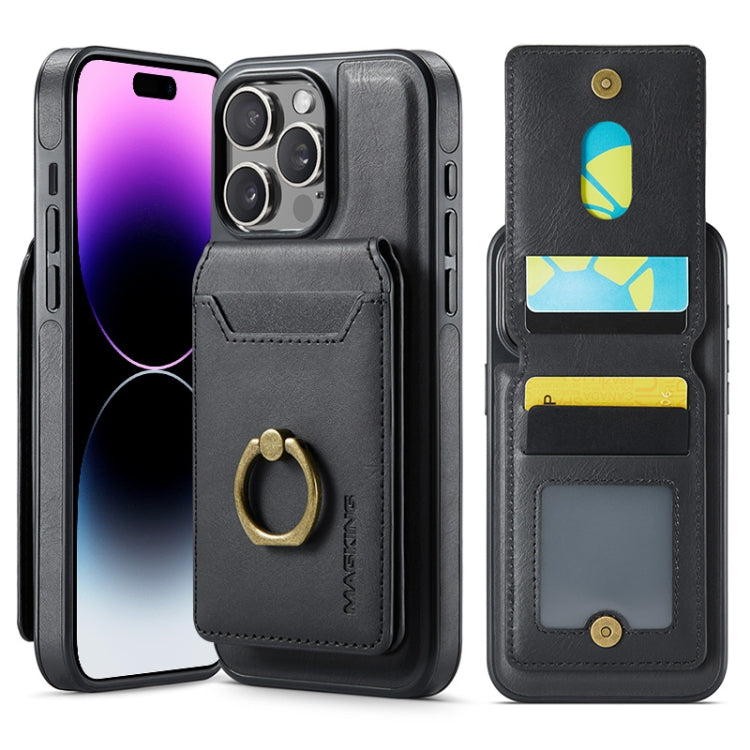 For iPhone 14 Pro Max DG.MING K1 MagSafe Detachable Wallet RFID Back Cover Phone Case(Black) - iPhone 14 Pro Max Cases by DG.MING | Online Shopping South Africa | PMC Jewellery | Buy Now Pay Later Mobicred