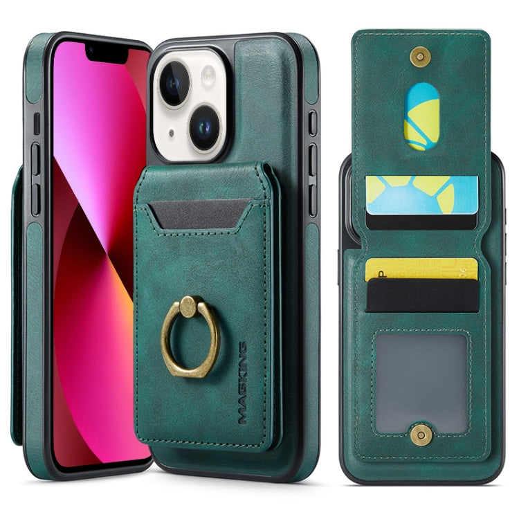 For iPhone 13 DG.MING K1 MagSafe Detachable Wallet RFID Back Cover Phone Case(Green) - iPhone 13 Cases by DG.MING | Online Shopping South Africa | PMC Jewellery | Buy Now Pay Later Mobicred