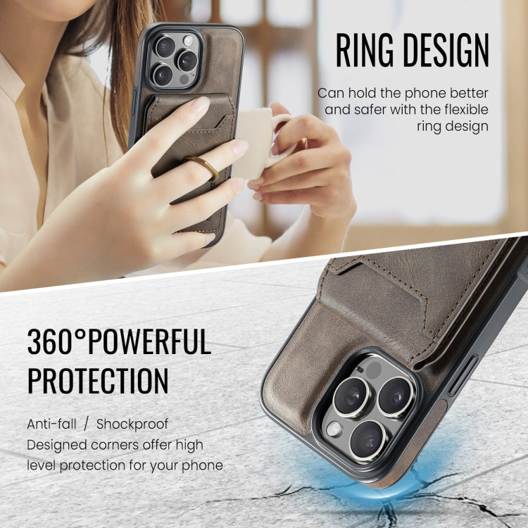 For iPhone 16 Pro Max DG.MING K1 MagSafe Detachable Wallet RFID Back Cover Phone Case(Coffee) - iPhone 16 Pro Max Cases by DG.MING | Online Shopping South Africa | PMC Jewellery | Buy Now Pay Later Mobicred