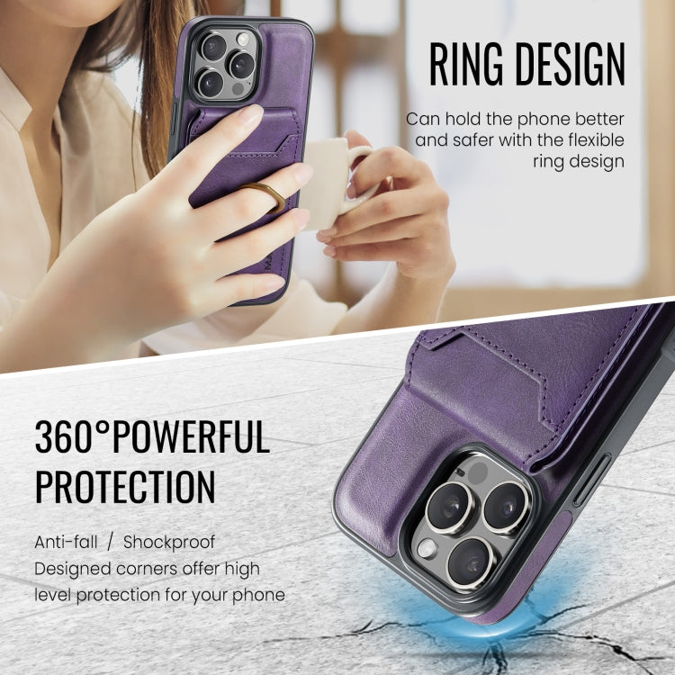 For iPhone 16 Pro Max DG.MING K1 MagSafe Detachable Wallet RFID Back Cover Phone Case(Purple) - iPhone 16 Pro Max Cases by DG.MING | Online Shopping South Africa | PMC Jewellery | Buy Now Pay Later Mobicred