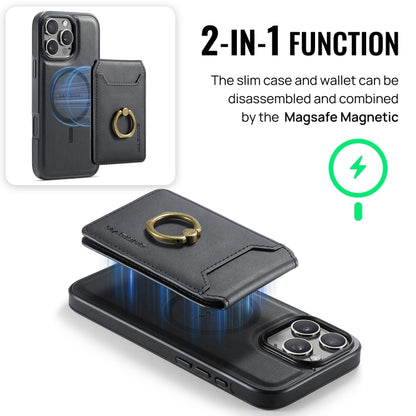 For iPhone 16 Pro DG.MING K1 MagSafe Detachable Wallet RFID Back Cover Phone Case(Black) - iPhone 16 Pro Cases by DG.MING | Online Shopping South Africa | PMC Jewellery | Buy Now Pay Later Mobicred