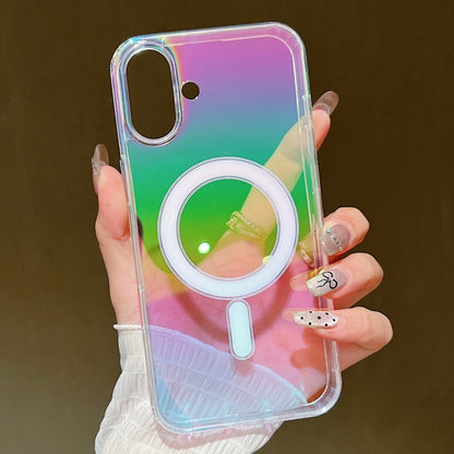 For iPhone 16 Gradient Color MagSafe Airbag Full Coverage Phone Case(Rainbow) - iPhone 16 Cases by PMC Jewellery | Online Shopping South Africa | PMC Jewellery | Buy Now Pay Later Mobicred