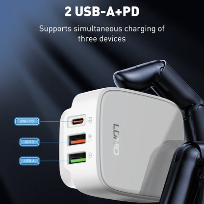 LDNIO Q334 32W Type-C + Dual USB Port Charger with 1m Micro USB Data Cable, Plug Type:US Plug(Black) - USB Charger by LDNIO | Online Shopping South Africa | PMC Jewellery | Buy Now Pay Later Mobicred