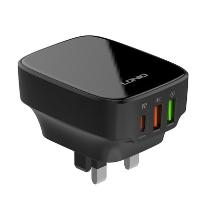 LDNIO Q334 32W Type-C + Dual USB Port Charger with 1m USB-C / Type-C Data Cable, Plug Type:UK Plug(Black) - USB Charger by LDNIO | Online Shopping South Africa | PMC Jewellery | Buy Now Pay Later Mobicred