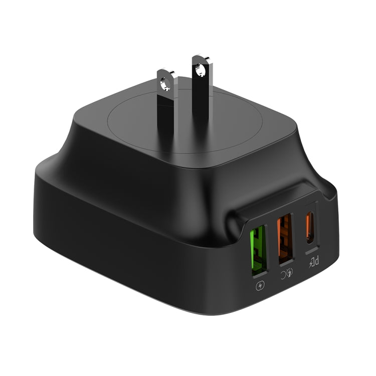 LDNIO Q334 32W Type-C + Dual USB Port Charger with 1m USB-C / Type-C to USB-C / Type-C Data Cable, Plug Type:US Plug(Black) - USB Charger by LDNIO | Online Shopping South Africa | PMC Jewellery | Buy Now Pay Later Mobicred