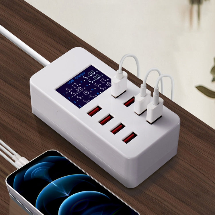 A8B 50W 8 Ports USB Smart Charging Station with Digital Display, Plug:EU Plug - Multifunction Charger by PMC Jewellery | Online Shopping South Africa | PMC Jewellery | Buy Now Pay Later Mobicred