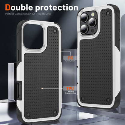 For iPhone 16 Pro Max PC + TPU Shockproof Protective Phone Case(White+Black) - iPhone 16 Pro Max Cases by PMC Jewellery | Online Shopping South Africa | PMC Jewellery | Buy Now Pay Later Mobicred