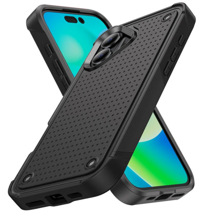 For iPhone 16 Plus PC + TPU Shockproof Protective Phone Case(Black+Black) - iPhone 16 Plus Cases by PMC Jewellery | Online Shopping South Africa | PMC Jewellery | Buy Now Pay Later Mobicred