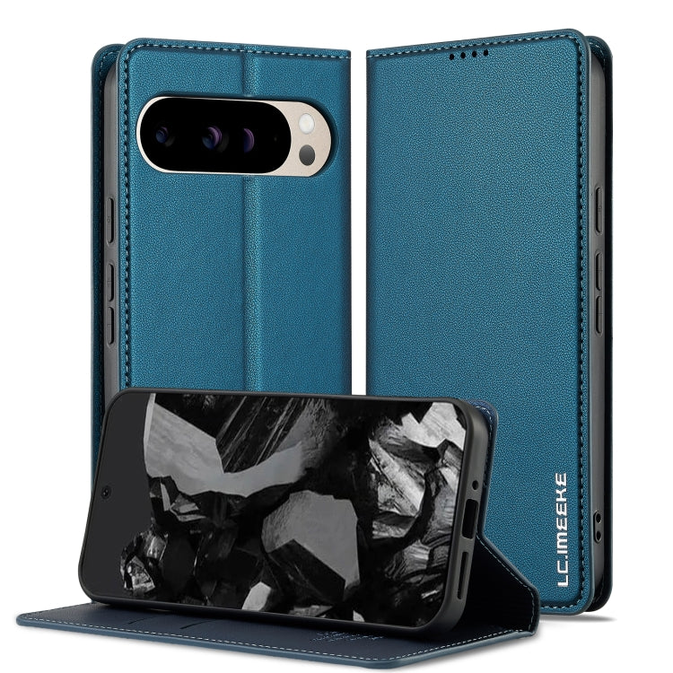 For Google Pixel 9 Pro / 9 LC.IMEEKE L1 Series Frosted Fine Texture PU Phone Case(Blue) - Google Cases by LC.IMEEKE | Online Shopping South Africa | PMC Jewellery | Buy Now Pay Later Mobicred