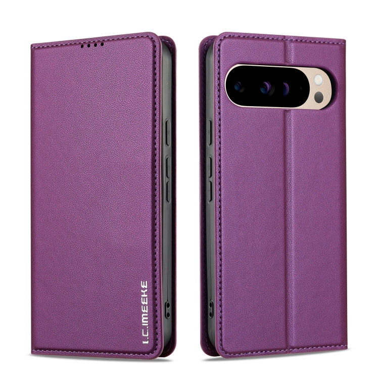 For Google Pixel 9 Pro / 9 LC.IMEEKE L1 Series Frosted Fine Texture PU Phone Case(Purple) - Google Cases by LC.IMEEKE | Online Shopping South Africa | PMC Jewellery | Buy Now Pay Later Mobicred