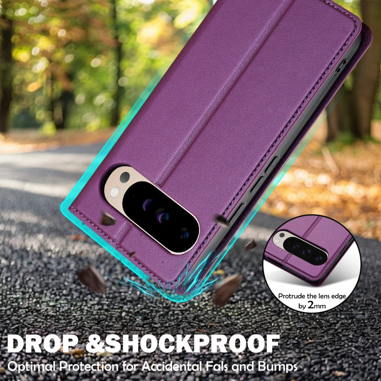 For Google Pixel 9 Pro / 9 LC.IMEEKE L1 Series Frosted Fine Texture PU Phone Case(Purple) - Google Cases by LC.IMEEKE | Online Shopping South Africa | PMC Jewellery | Buy Now Pay Later Mobicred