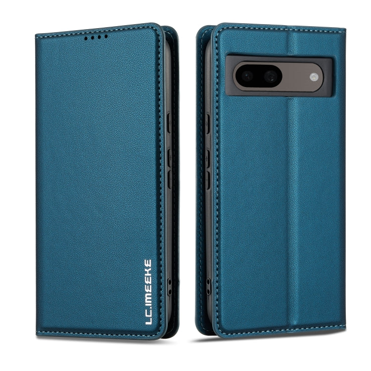 For Google Pixel 7A LC.IMEEKE L1 Series Frosted Fine Texture PU Phone Case(Blue) - Google Cases by LC.IMEEKE | Online Shopping South Africa | PMC Jewellery | Buy Now Pay Later Mobicred