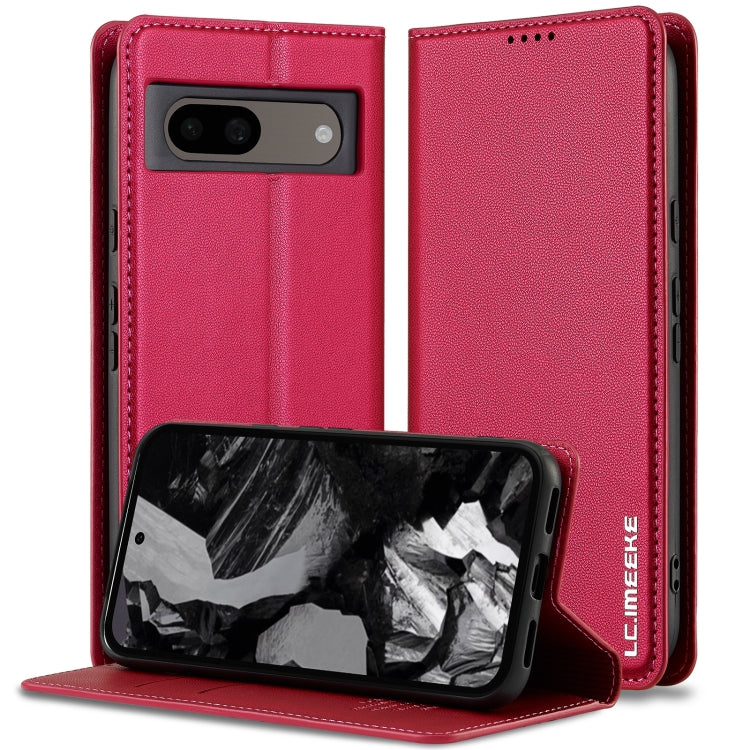 For Google Pixel 7A LC.IMEEKE L1 Series Frosted Fine Texture PU Phone Case(Red) - Google Cases by LC.IMEEKE | Online Shopping South Africa | PMC Jewellery | Buy Now Pay Later Mobicred