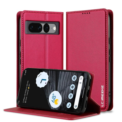 For Google Pixel 7 Pro 5G LC.IMEEKE L1 Series Frosted Fine Texture PU Phone Case(Red) - Google Cases by LC.IMEEKE | Online Shopping South Africa | PMC Jewellery | Buy Now Pay Later Mobicred