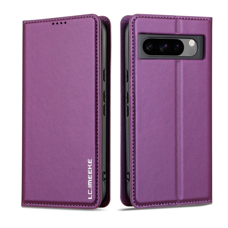 For Google Pixel 8 Pro LC.IMEEKE L1 Series Frosted Fine Texture PU Phone Case(Purple) - Google Cases by LC.IMEEKE | Online Shopping South Africa | PMC Jewellery | Buy Now Pay Later Mobicred