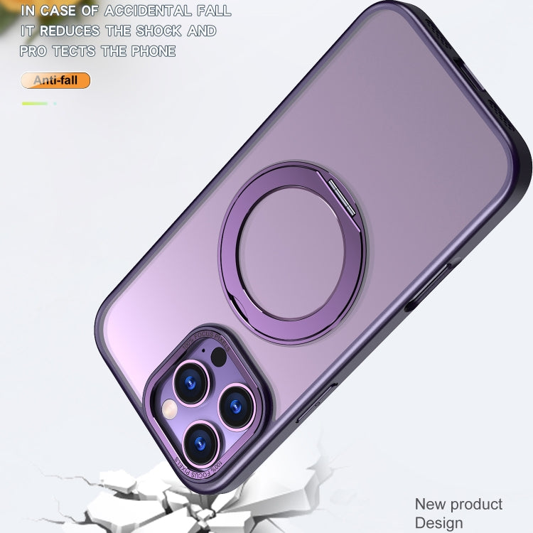 For iPhone 16 Pro Wing Series MagSafe Magnetic Ring Holder Phone Case(Dark Purple) - iPhone 16 Pro Cases by PMC Jewellery | Online Shopping South Africa | PMC Jewellery | Buy Now Pay Later Mobicred