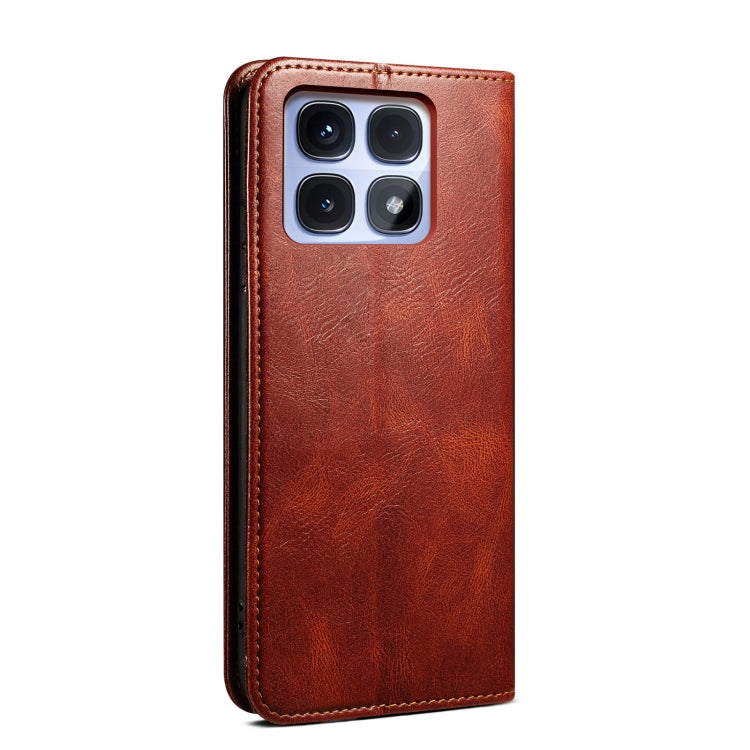 For Redmi K70 Ultra 5G Oil Wax Crazy Horse Texture Leather Phone Case(Brown) - Xiaomi Cases by PMC Jewellery | Online Shopping South Africa | PMC Jewellery | Buy Now Pay Later Mobicred