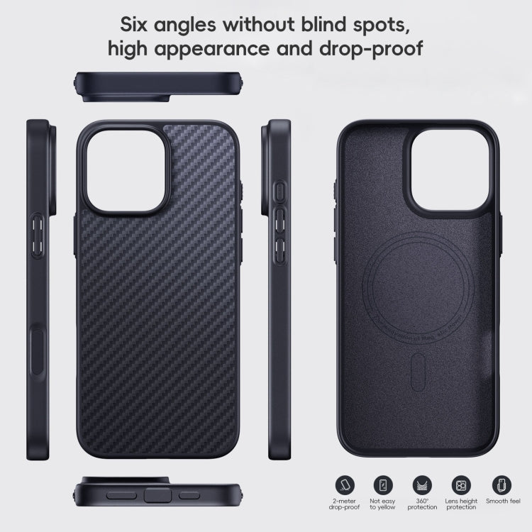 For iPhone 16 Pro Max Carbon Fiber Kevlar MagSafe Magnetic Phone Case(Black) - iPhone 16 Pro Max Cases by PMC Jewellery | Online Shopping South Africa | PMC Jewellery | Buy Now Pay Later Mobicred