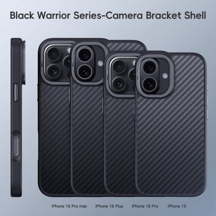 For iPhone 16 Plus Carbon Fiber Kevlar Lens Holder MagSafe Magnetic Phone Case(Black) - iPhone 16 Plus Cases by PMC Jewellery | Online Shopping South Africa | PMC Jewellery | Buy Now Pay Later Mobicred