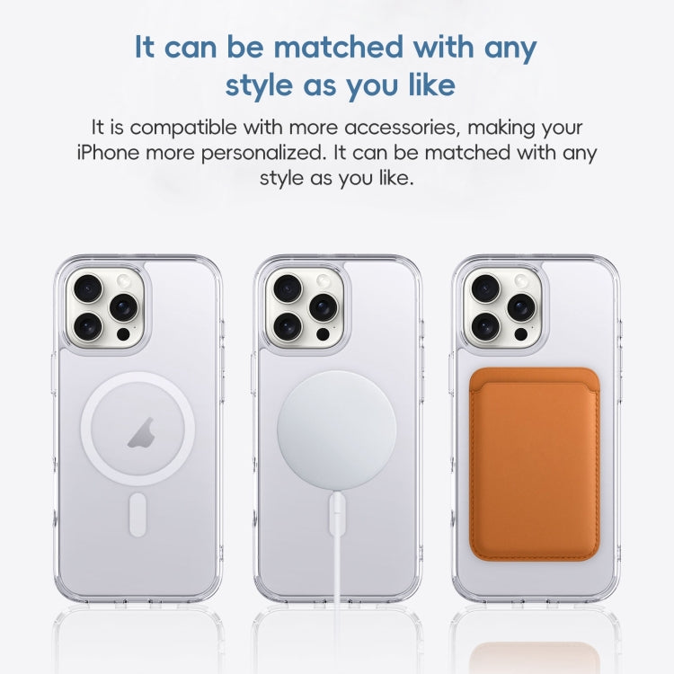 For iPhone 16 Pro Crystal Clear Frosted MagSafe Magnetic Phone Case(Transparent Titanium Blue) - iPhone 16 Pro Cases by PMC Jewellery | Online Shopping South Africa | PMC Jewellery | Buy Now Pay Later Mobicred