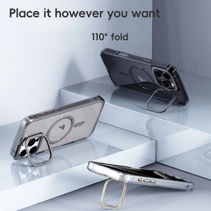 For iPhone 16 Mirror Crystal Clear Lens Holder MagSafe Magnetic Phone Case(Transparent) - iPhone 16 Cases by PMC Jewellery | Online Shopping South Africa | PMC Jewellery | Buy Now Pay Later Mobicred