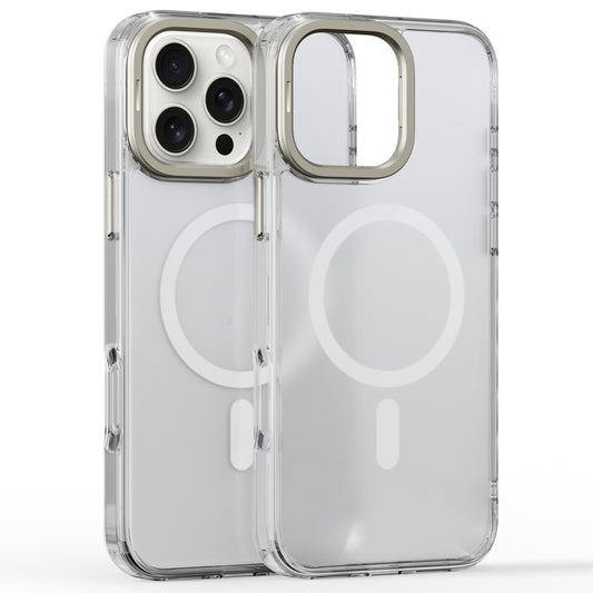 For iPhone 16 Pro Max Frosted Crystal Clear Lens Holder MagSafe Magnetic Phone Case(Transparent) - iPhone 16 Pro Max Cases by PMC Jewellery | Online Shopping South Africa | PMC Jewellery | Buy Now Pay Later Mobicred