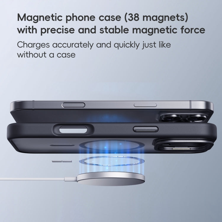 For iPhone 16 Pro Max Frosted Lens Holder MagSafe Magnetic Phone Case(Titanium Blue) - iPhone 16 Pro Max Cases by PMC Jewellery | Online Shopping South Africa | PMC Jewellery | Buy Now Pay Later Mobicred