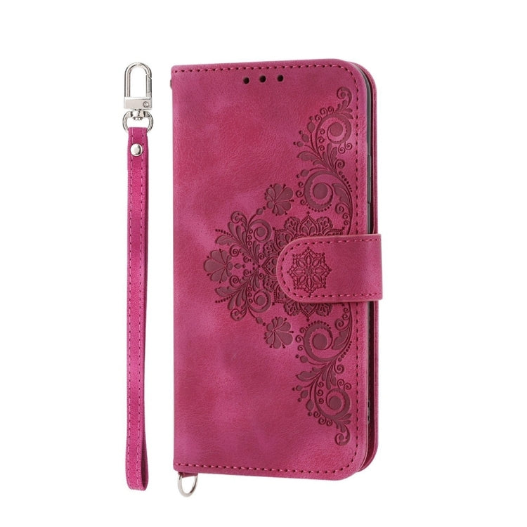 For Redmi K70 Ultra Skin Feel Flowers Embossed Wallet Leather Phone Case(Wine Red) - Xiaomi Cases by PMC Jewellery | Online Shopping South Africa | PMC Jewellery | Buy Now Pay Later Mobicred