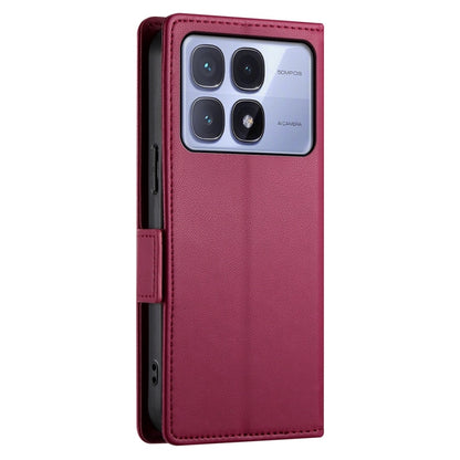 For Redmi K70 Ultra Side Buckle Magnetic Frosted Leather Phone Case(Wine Red) - Xiaomi Cases by PMC Jewellery | Online Shopping South Africa | PMC Jewellery | Buy Now Pay Later Mobicred