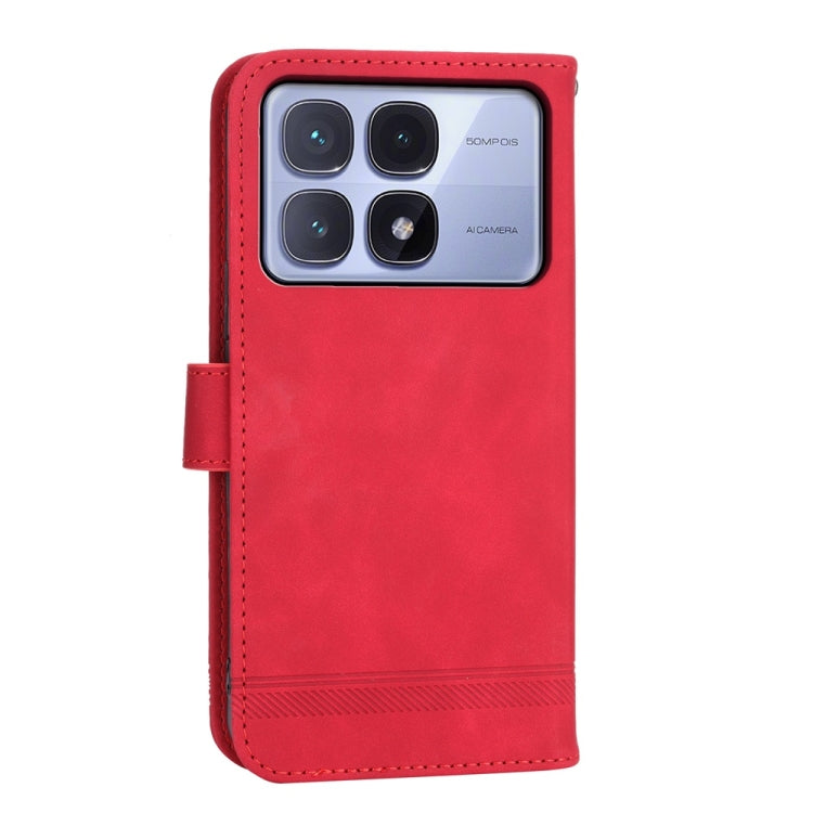 For Redmi K70 Ultra Dierfeng Dream Line TPU + PU Leather Phone Case(Red) - Xiaomi Cases by PMC Jewellery | Online Shopping South Africa | PMC Jewellery | Buy Now Pay Later Mobicred