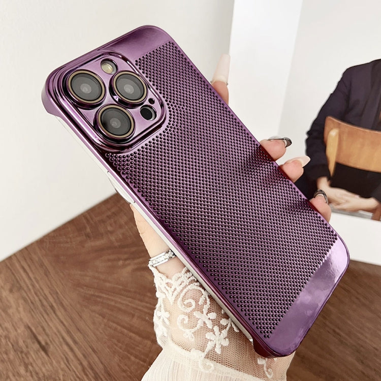 For iPhone 14 Pro Electroplated PC Frameless Cooling Phone Case(Purple) - iPhone 14 Pro Cases by PMC Jewellery | Online Shopping South Africa | PMC Jewellery | Buy Now Pay Later Mobicred