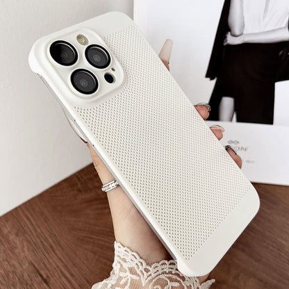 For iPhone 13 Pro Max Frameless Oil Spray PC Cooling Phone Case(White) - iPhone 13 Pro Max Cases by PMC Jewellery | Online Shopping South Africa | PMC Jewellery | Buy Now Pay Later Mobicred