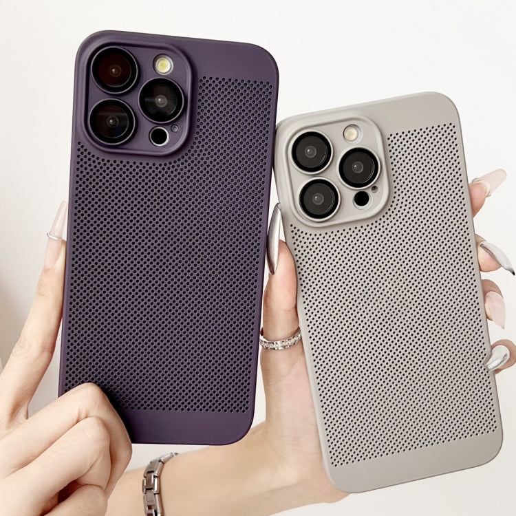 For iPhone 15 Pro Frameless Oil Spray PC Cooling Phone Case(Purple) - iPhone 15 Pro Cases by PMC Jewellery | Online Shopping South Africa | PMC Jewellery | Buy Now Pay Later Mobicred