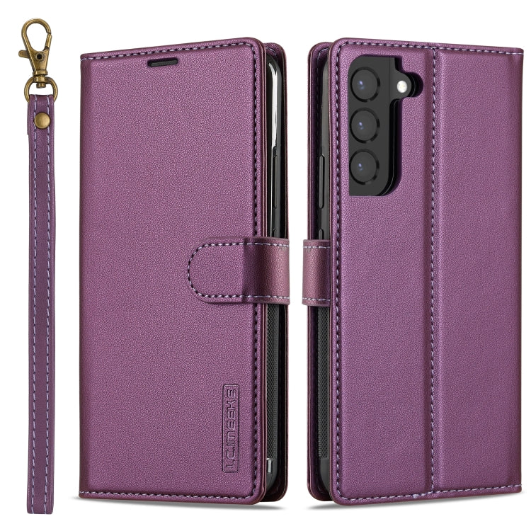 For Samsung Galaxy S22+ 5G LC.IMEEKE L2 Series Detachable Magsafe PU Phone Case with Lanyard(Purple) - Galaxy S22+ 5G Cases by LC.IMEEKE | Online Shopping South Africa | PMC Jewellery | Buy Now Pay Later Mobicred