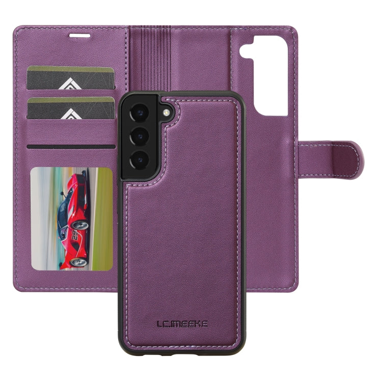 For Samsung Galaxy S22+ 5G LC.IMEEKE L2 Series Detachable Magsafe PU Phone Case with Lanyard(Purple) - Galaxy S22+ 5G Cases by LC.IMEEKE | Online Shopping South Africa | PMC Jewellery | Buy Now Pay Later Mobicred