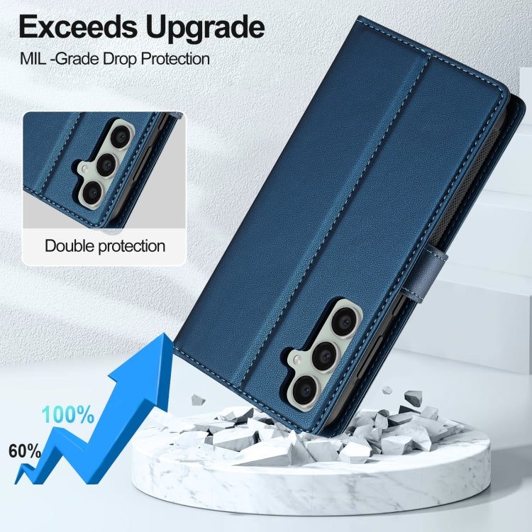 For Samsung Galaxy S23 FE 5G LC.IMEEKE L2 Series Detachable Magsafe PU Phone Case with Lanyard(Blue) - Galaxy S23 FE 5G Cases by LC.IMEEKE | Online Shopping South Africa | PMC Jewellery | Buy Now Pay Later Mobicred