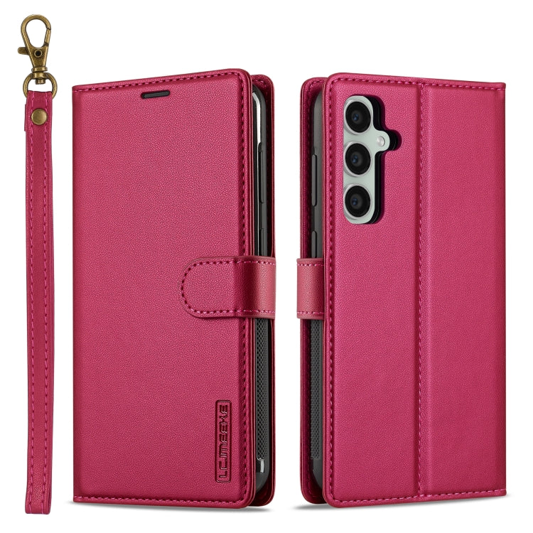 For Samsung Galaxy S24+ 5G LC.IMEEKE L2 Series Detachable Magsafe PU Phone Case with Lanyard(Red) - Galaxy S24+ 5G Cases by LC.IMEEKE | Online Shopping South Africa | PMC Jewellery | Buy Now Pay Later Mobicred