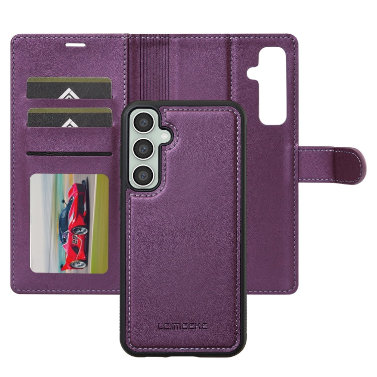 For Samsung Galaxy S24 FE 5G LC.IMEEKE L2 Series Detachable Magsafe PU Phone Case with Lanyard(Purple) - Galaxy S24 FE 5G Cases by LC.IMEEKE | Online Shopping South Africa | PMC Jewellery | Buy Now Pay Later Mobicred