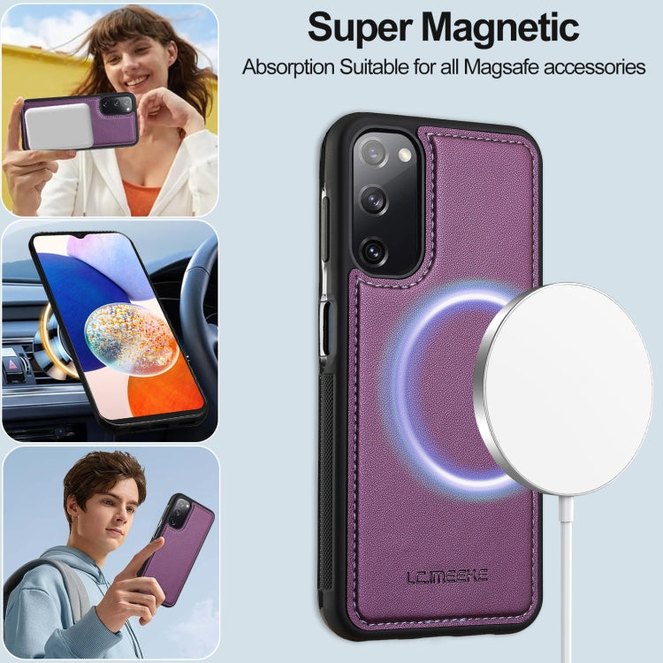 For Samsung Galaxy S20 FE 5G LC.IMEEKE L2 Series Detachable Magsafe PU Phone Case with Lanyard(Purple) - Galaxy Phone Cases by LC.IMEEKE | Online Shopping South Africa | PMC Jewellery | Buy Now Pay Later Mobicred