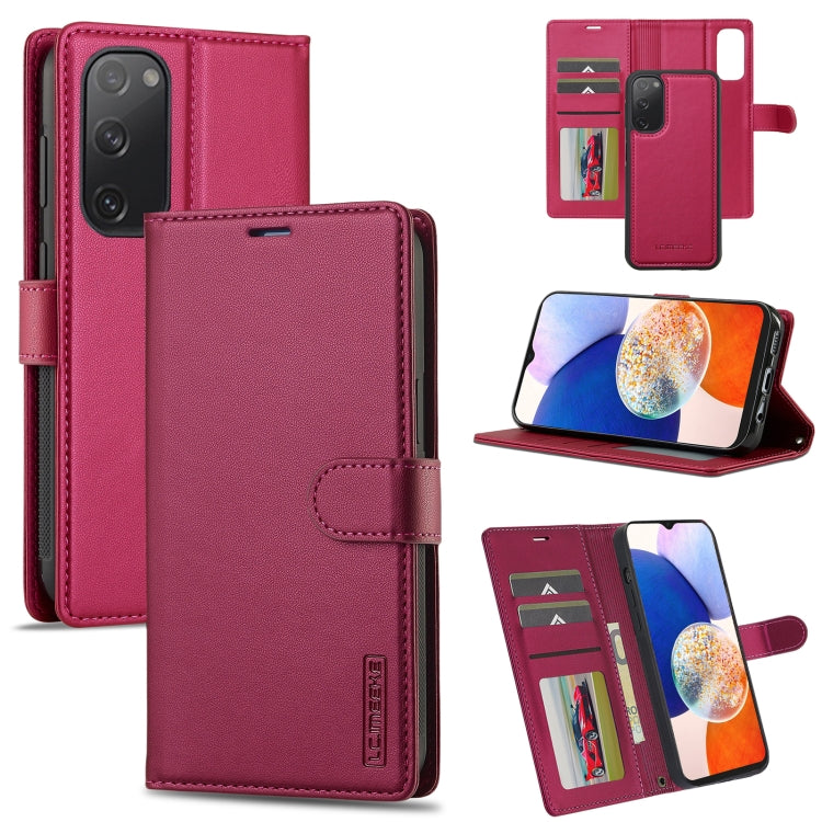 For Samsung Galaxy S20 FE 5G LC.IMEEKE L2 Series Detachable Magsafe PU Phone Case with Lanyard(Red) - Galaxy Phone Cases by LC.IMEEKE | Online Shopping South Africa | PMC Jewellery | Buy Now Pay Later Mobicred