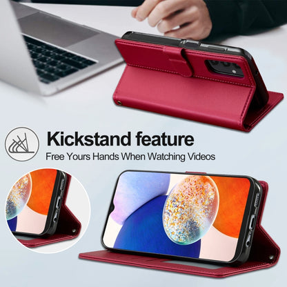 For Samsung Galaxy A14 4G / A14 5G LC.IMEEKE L2 Series Detachable Magsafe PU Phone Case with Lanyard(Red) - Galaxy Phone Cases by LC.IMEEKE | Online Shopping South Africa | PMC Jewellery | Buy Now Pay Later Mobicred